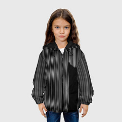 Куртка с капюшоном детская Visual zebra stripes, цвет: 3D-черный — фото 2