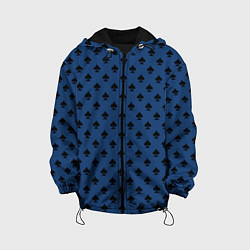 Куртка с капюшоном детская Пиковая масть приглушённый синий, цвет: 3D-черный