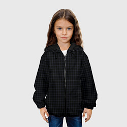 Куртка с капюшоном детская Строгий чёрный в клетку, цвет: 3D-черный — фото 2