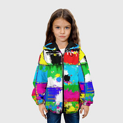 Куртка с капюшоном детская Абстракция - пэчворк, цвет: 3D-черный — фото 2