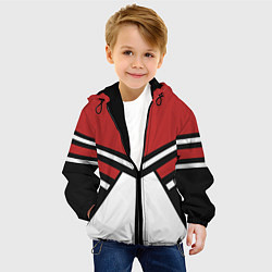 Куртка с капюшоном детская Советский спорт с полосами, цвет: 3D-черный — фото 2
