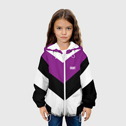 Куртка с капюшоном детская Ретро спортивный костюм с полосами, цвет: 3D-белый — фото 2