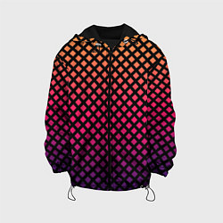 Куртка с капюшоном детская Градиент закат под сеткой, цвет: 3D-черный