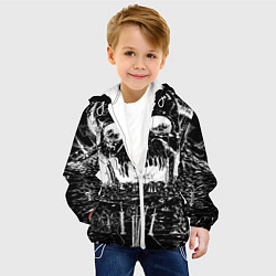 Куртка с капюшоном детская Череп черного клевера, цвет: 3D-белый — фото 2