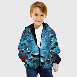 Куртка с капюшоном детская Взрыв мелких плит, цвет: 3D-черный — фото 2