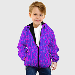 Куртка с капюшоном детская Розовые зигзаги, цвет: 3D-черный — фото 2
