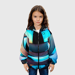 Куртка с капюшоном детская Шар с отражениями, цвет: 3D-черный — фото 2