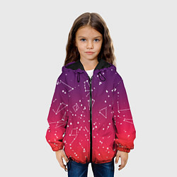 Куртка с капюшоном детская Созвездия в розовом небе, цвет: 3D-черный — фото 2