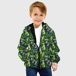 Куртка с капюшоном детская Scribbled inscriptions, цвет: 3D-черный — фото 2