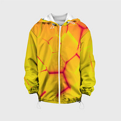 Куртка с капюшоном детская Плиты желтые броня, цвет: 3D-белый