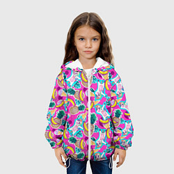 Куртка с капюшоном детская Летний танец единорога, цвет: 3D-белый — фото 2