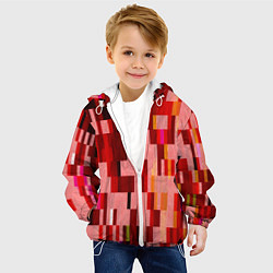 Куртка с капюшоном детская Красный глитч, цвет: 3D-белый — фото 2