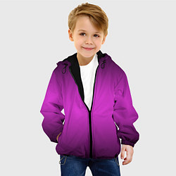 Куртка с капюшоном детская Сливовый градиент, цвет: 3D-черный — фото 2