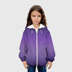 Куртка с капюшоном детская Спелой сливы градиент, цвет: 3D-белый — фото 2
