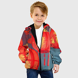 Куртка с капюшоном детская Яркий китайский новый год, цвет: 3D-черный — фото 2