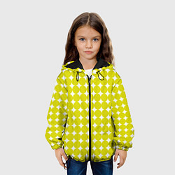 Куртка с капюшоном детская Ретро темно желтые круги, цвет: 3D-черный — фото 2