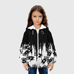 Куртка с капюшоном детская Death Stranding отпечатки рук, цвет: 3D-белый — фото 2