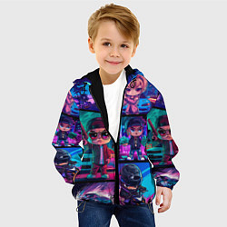 Куртка с капюшоном детская GTA chibi style, цвет: 3D-черный — фото 2