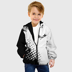 Куртка с капюшоном детская Алиса краски текстура, цвет: 3D-черный — фото 2