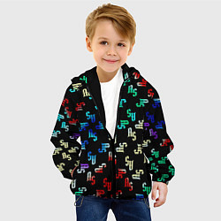 Куртка с капюшоном детская Перелив радуги, цвет: 3D-черный — фото 2