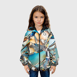 Куртка с капюшоном детская Грани стеклянного камня, цвет: 3D-черный — фото 2