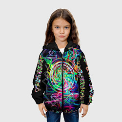 Куртка с капюшоном детская Шри янтра, цвет: 3D-черный — фото 2