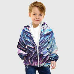 Куртка с капюшоном детская Синий драгоценный камень, цвет: 3D-белый — фото 2