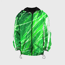 Детская куртка Белые линии на зелёном фоне