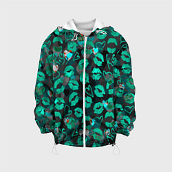 Куртка с капюшоном детская Голубые поцелуи, цвет: 3D-белый