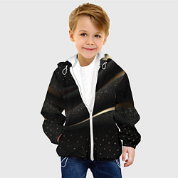 Куртка с капюшоном детская Черный бархат и золото, цвет: 3D-белый — фото 2