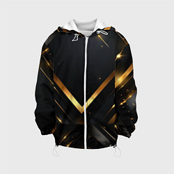 Куртка с капюшоном детская Gold luxury black abstract, цвет: 3D-белый