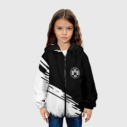 Куртка с капюшоном детская Borussia текстура краски, цвет: 3D-черный — фото 2