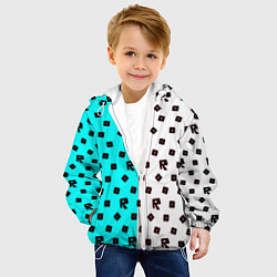 Куртка с капюшоном детская Roblox pattern logo mobile, цвет: 3D-белый — фото 2