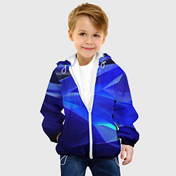 Куртка с капюшоном детская Black and blue abstract background sport style, цвет: 3D-белый — фото 2