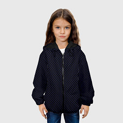 Куртка с капюшоном детская Чёрный паттерн в синий горошек, цвет: 3D-черный — фото 2