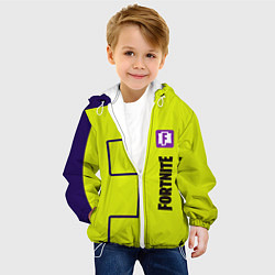 Куртка с капюшоном детская Fortnite logo yellow game, цвет: 3D-белый — фото 2