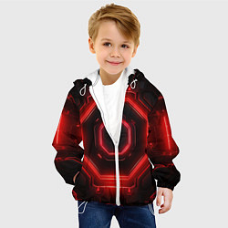 Куртка с капюшоном детская Nvidia style black and red neon, цвет: 3D-белый — фото 2