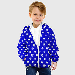 Куртка с капюшоном детская Роблокс паттерн мобайл, цвет: 3D-белый — фото 2