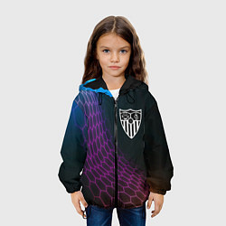 Куртка с капюшоном детская Sevilla футбольная сетка, цвет: 3D-черный — фото 2