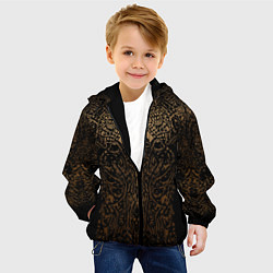 Куртка с капюшоном детская Золотой узор маори, цвет: 3D-черный — фото 2
