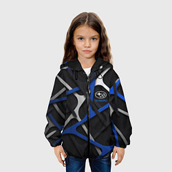 Куртка с капюшоном детская Subaru - 3D texture, цвет: 3D-черный — фото 2