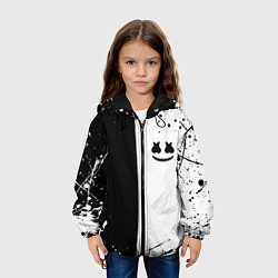 Куртка с капюшоном детская Marshmello краски музыка, цвет: 3D-черный — фото 2
