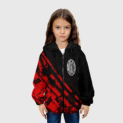 Куртка с капюшоном детская AC Milan sport grunge, цвет: 3D-черный — фото 2