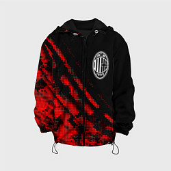 Куртка с капюшоном детская AC Milan sport grunge, цвет: 3D-черный