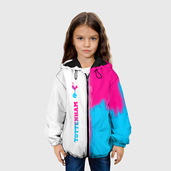 Куртка с капюшоном детская Tottenham neon gradient style по-вертикали, цвет: 3D-черный — фото 2