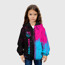 Куртка с капюшоном детская Barcelona - neon gradient по-вертикали, цвет: 3D-черный — фото 2