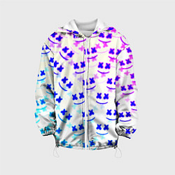 Куртка с капюшоном детская Marshmello pattern neon, цвет: 3D-белый