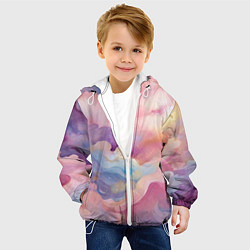 Куртка с капюшоном детская Нежные сказочные облака, цвет: 3D-белый — фото 2
