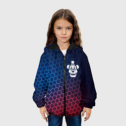Куртка с капюшоном детская FNAF неоновые соты, цвет: 3D-черный — фото 2