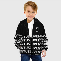 Куртка с капюшоном детская Juventus pattern fc club steel, цвет: 3D-черный — фото 2